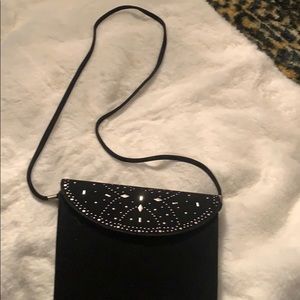 Cross body faux suede